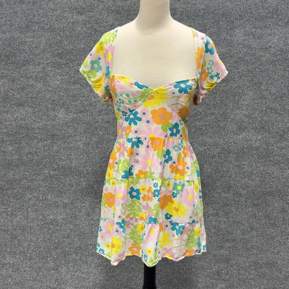 Show Me Your MuMu Dress Womens M Multicolor Floral Sweetheart Backless Sundress